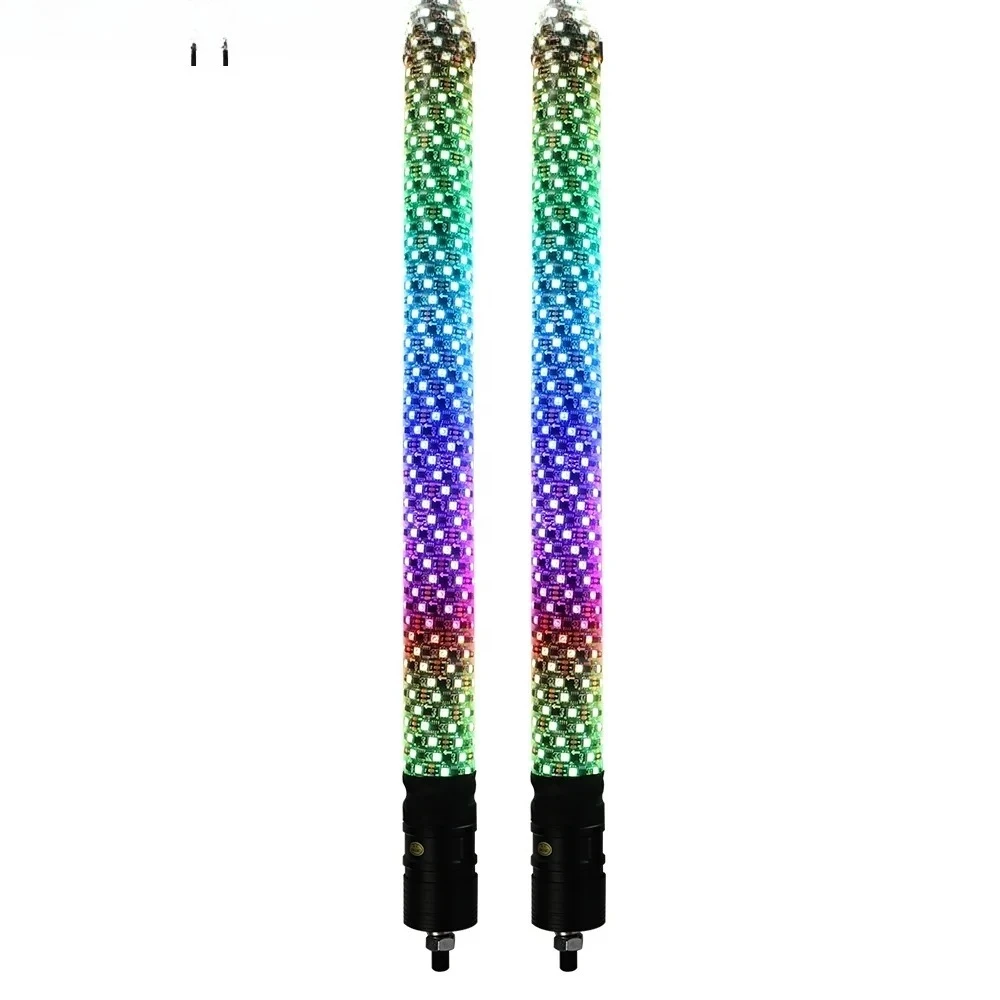 2FT RGB سوط أضواء دوامة LED سوط ضوء مع التطبيق التحكم عن بعد ل جيب UTV ATV على الطرق الوعرة RZR بولاريس شاحنة #1