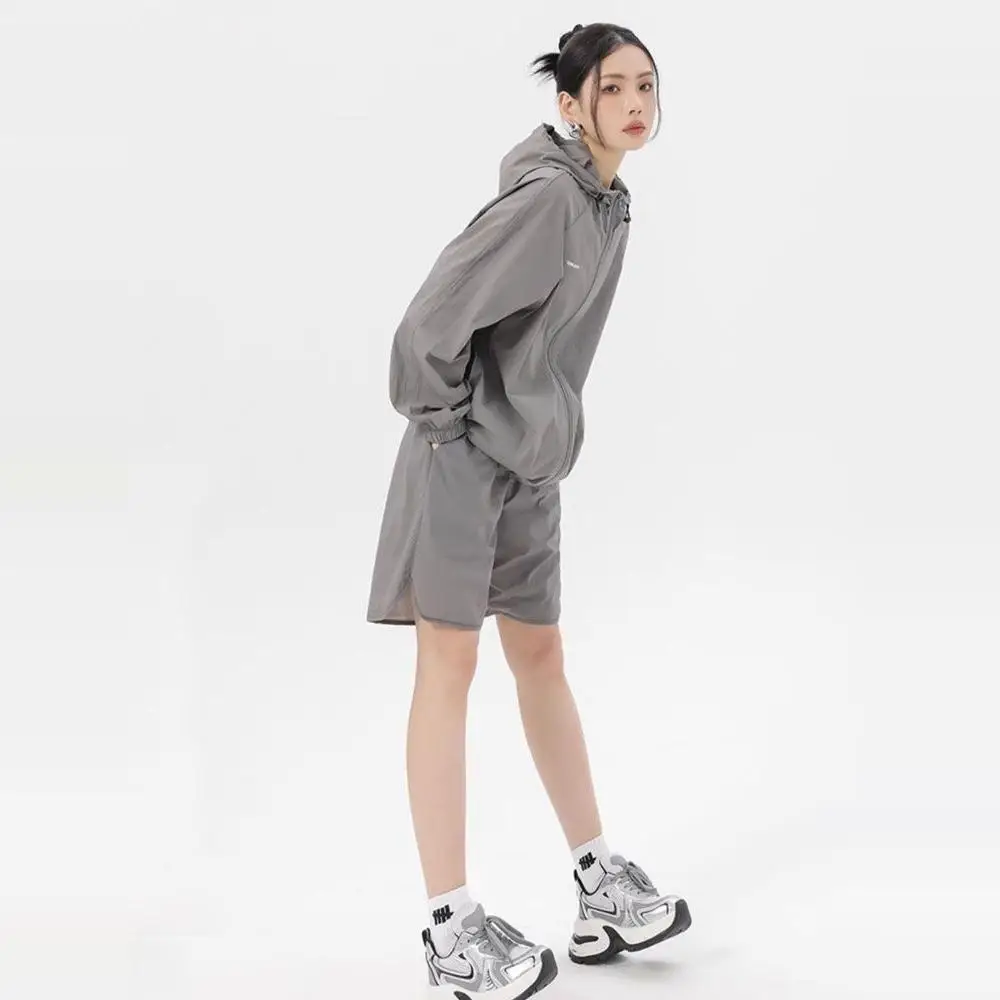 

Женский летний повседневный комплект из двух предметов больших размеров (до 240 фунтов), с защитой от УФ-излучения, шорты с высокой талией, модный, больших размеров