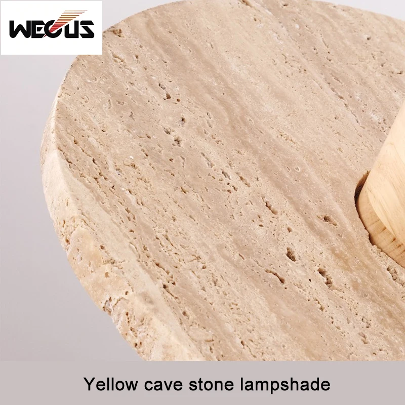 

Новый подвесной светильник в стиле ваби-саби из желтого травертина, винтажный американский дизайн, премиум-класса, для спальни, кабинета, прикроватный светильник в стиле середины века