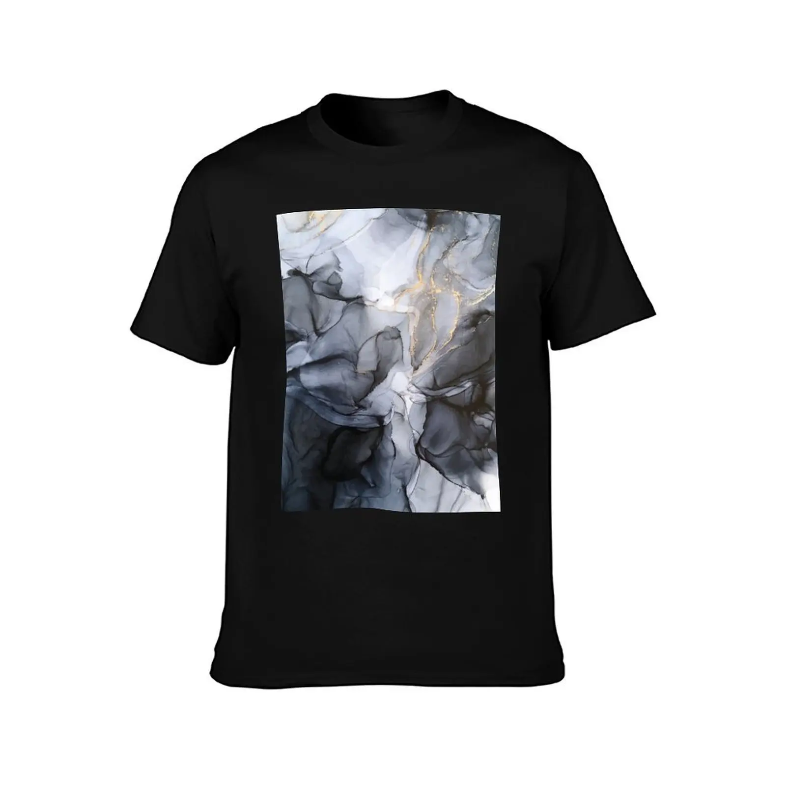 Calm but Dramatic Light Monochromatic Black & Grey Abstract T-Shirt boys animal print anime figures mens cotton t shirts