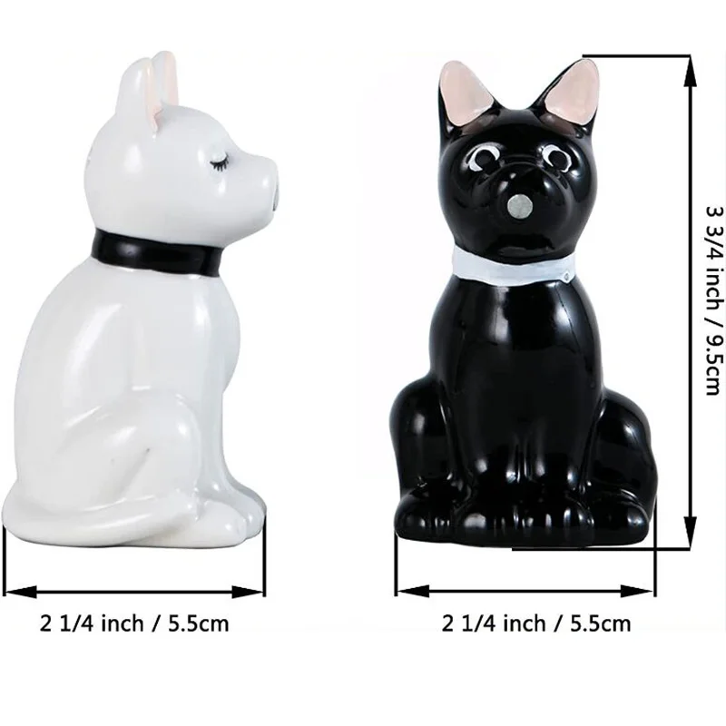 2PCS Salt and Pepper Shakers Set Salt Shaker Ceramic Spice Jars Farmhouse Salt Pepper Shakers Cute Kitchen Decoration Dog shape