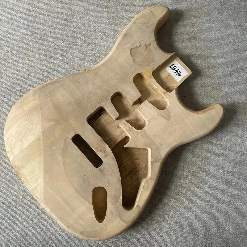 IB470 Solid Wood ST Electric Guitar Body SSH Pickups Tremolo Bridges Unfinished No Paints  Replace &DIY Parts Surface Dirty