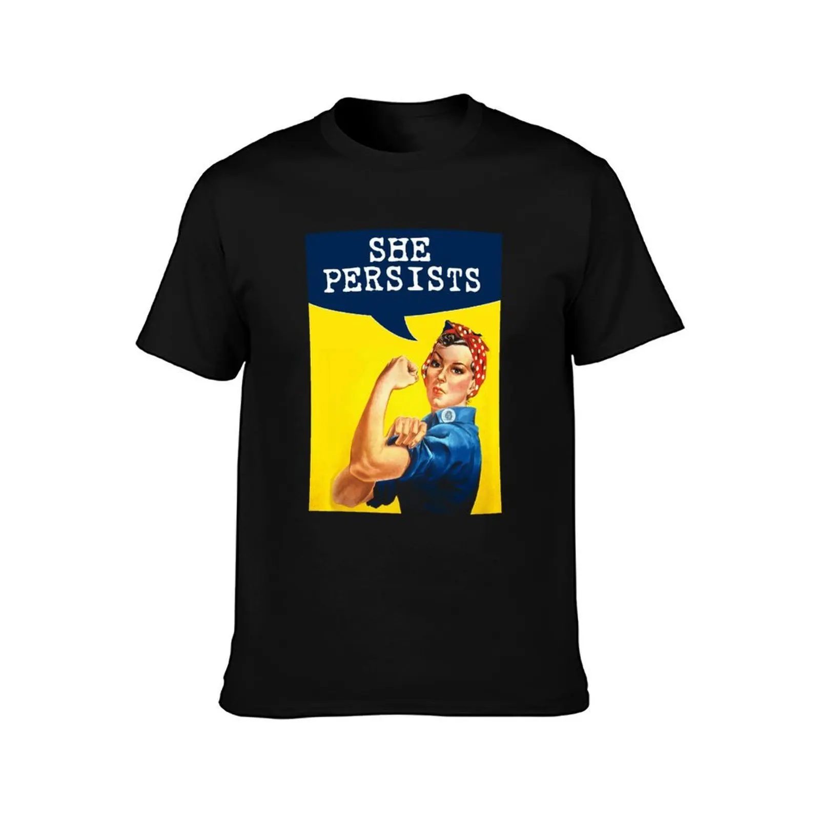She Persists - Rosie the Riveter T-Shirt Casual Light Summer Short Sleeve Top T-Shirt