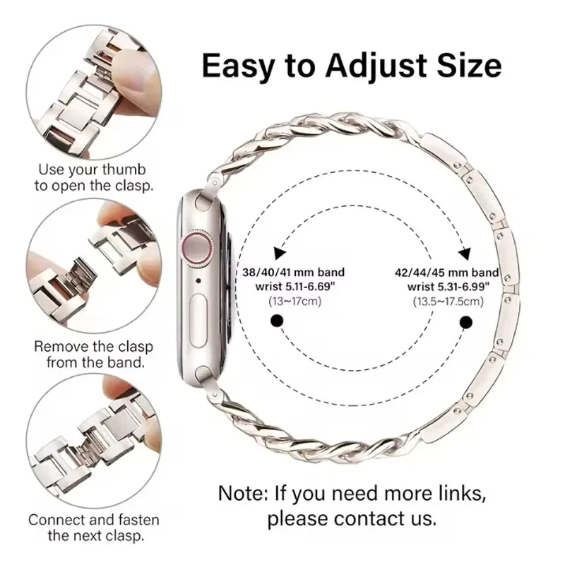 حزام من الفولاذ المقاوم للصدأ لساعة أبل الترا 2 49 مللي متر 46 مللي متر 45 44 42 مللي متر لـ Iwatch 10 9 8 7 6 5 4 3 2 1 41 مللي متر 40 مللي متر 38 مللي متر معدن فاخر