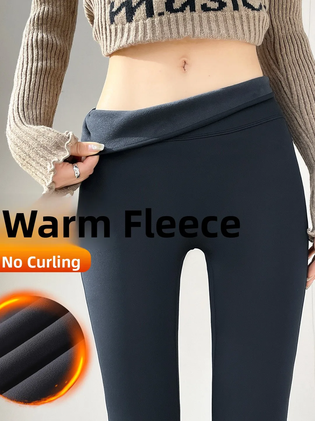 

High Waist Thiened Fce Women's Yoga Pants Bell Bot Autumn Winter New Sle arkskin Trousers Casual High Waist Yoga...