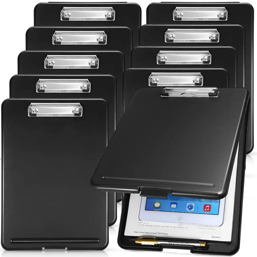 

Пластиковый планшет-клипборд с отсеком для хранения, складной планшет для медсестер с низкопрофильным зажимом для дома и офиса