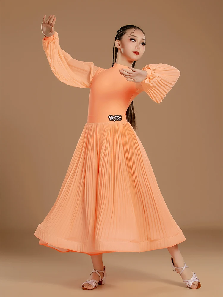 ชุดเต้นรำสมัยใหม่สำหรับเด็กผู้หญิง ชุดแข่งขัน ชุดฝึกซ้อมเต้นรำบอลรูมสำหรับเด็ก ชุดกระโปรงเต้นรำบอลรูม