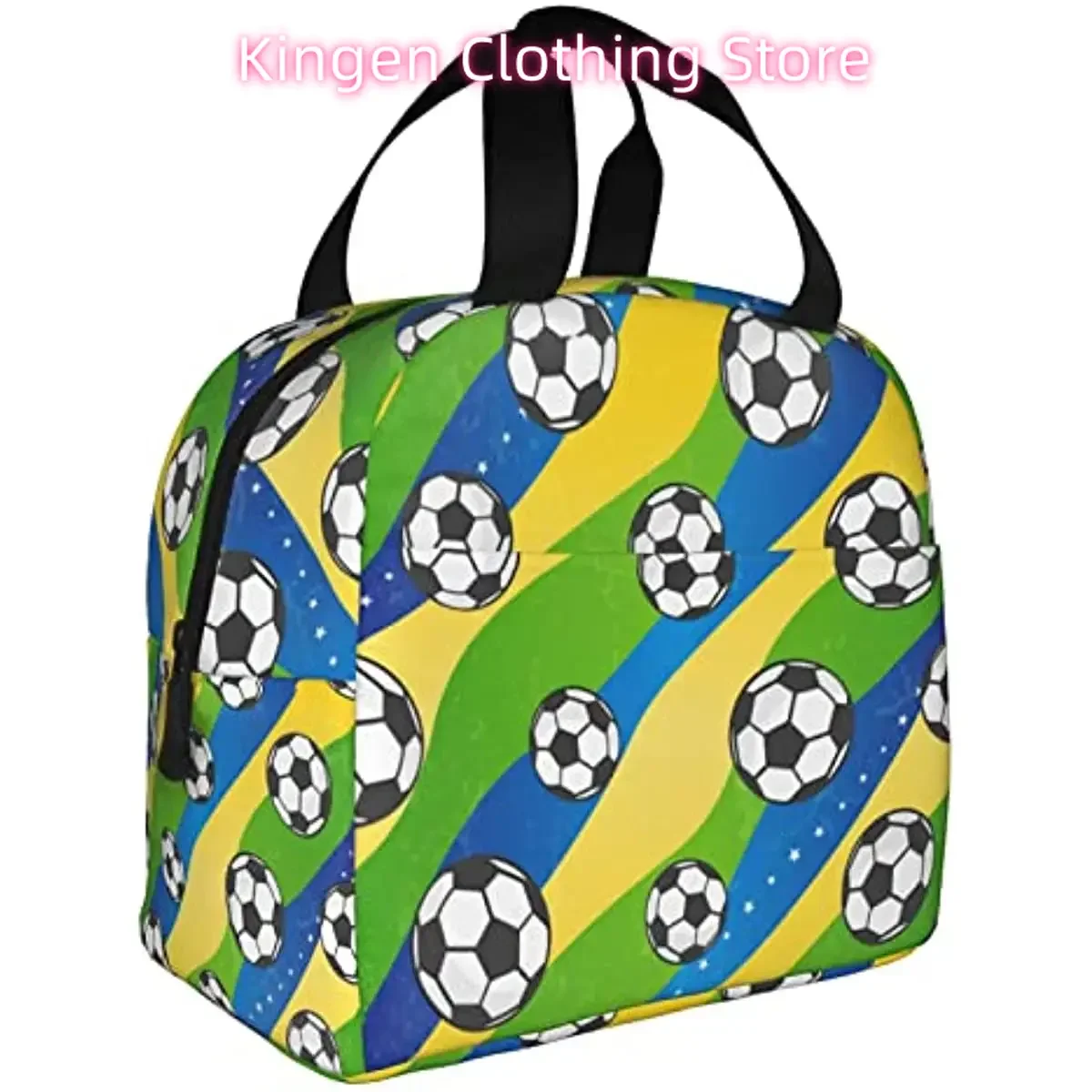 Brasil Futebol Lunch Bag for Women Men,Insulated Lunch Box for Adult Reusable Lunch Tote Bag for Work, Picnic, School or Travel