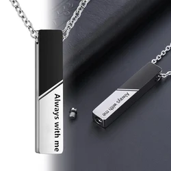 Vertical Bar Cremation Jewelry for Ashes Men Women Urn Necklace for Ashes Stainless Steel Keepsake Jewelry Memorial Pendant