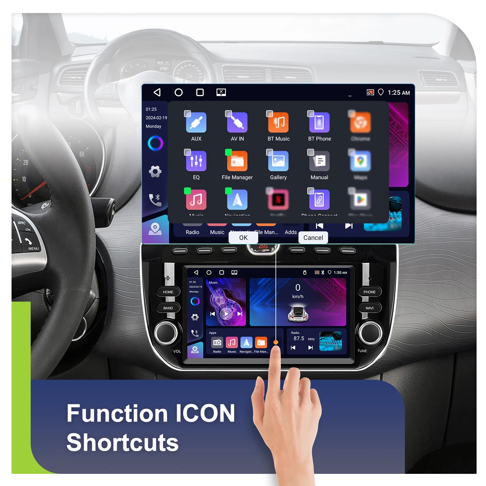 Podofo 2DIN 4+64G Android Autoradio für FIAT Punto 2012–2016 Auto-Multimedia-Player Carplay Android Auto GPS Mirror Link USB – Detail 14
