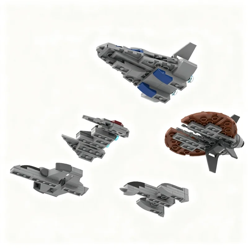 290 pièces MOC Collection de vaisseaux spatiaux Starfighter Modèles de blocs de construction Architecture Cadeau de Noël DIY Idée créative Jouet Éducation