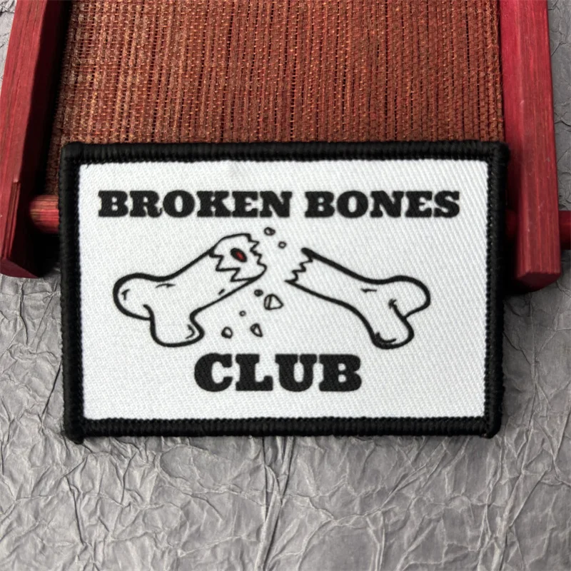 Broken Bones Club Tactical Morale Badges Patch on Clothes Printed Armband Hook and Loop Military Patches Backpack Sticker