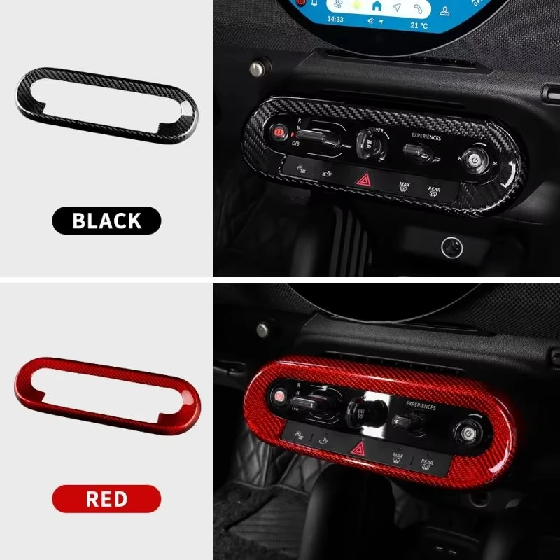 

Real Hard Carbon Fiber Sticker For MINI F65 F66 F67 J01 Electric EV Cooper E SE Countryman U25 J05 Center Console Control Cover