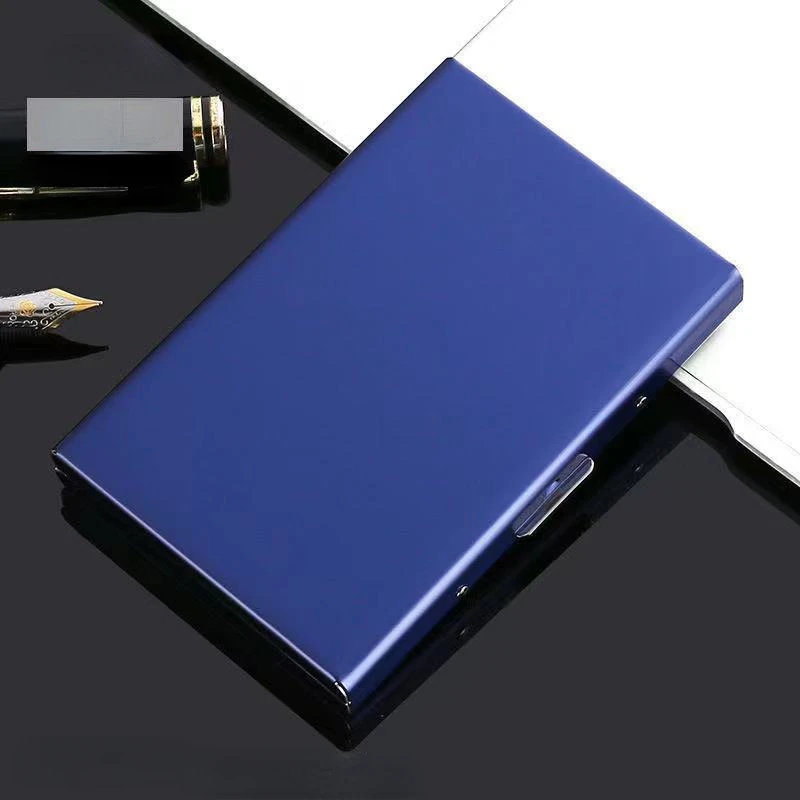 10 Slots Edelstahl Kreditkarte Halter Männer Slim Anti RFID Reise ID Karteninhaber Debit Box Frauen Brieftasche Metall Fall Porte Carte – Detail 2
