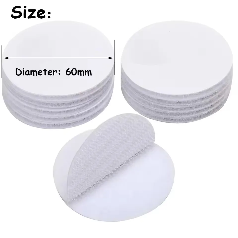 60mm Self Adhesive Hook Loop Fastener Tape Stickers Adhesive Dots Hooks and Loops For Bed Sheet Sofa Mat Carpet Anti Slip