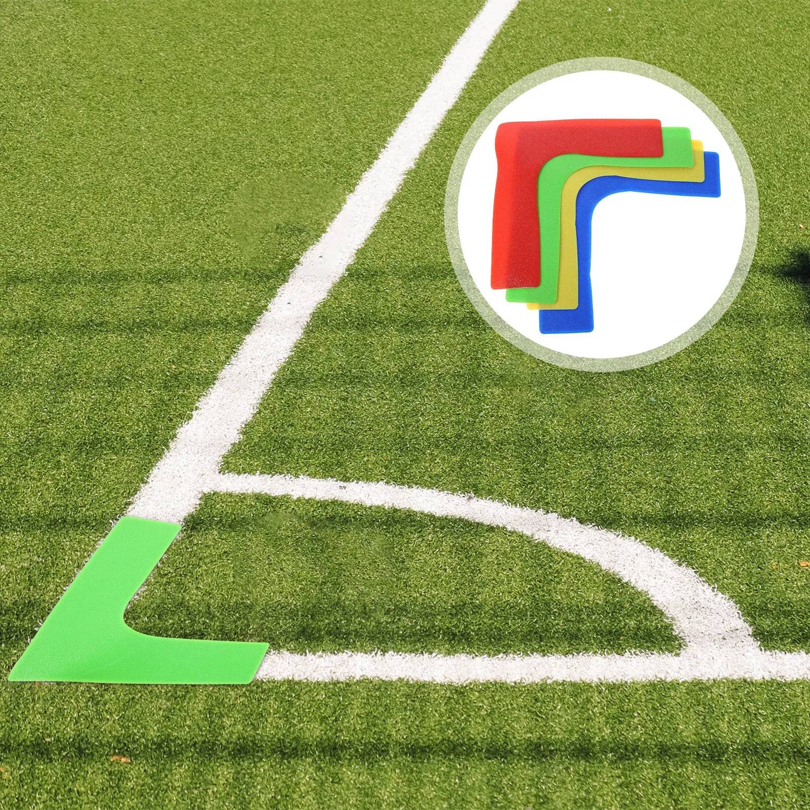 

4 pcs Tennis Ground Sticker Court Line Markers Anti-Skid Ground Line Sticker For Sports Training Indoor Outdoor Use