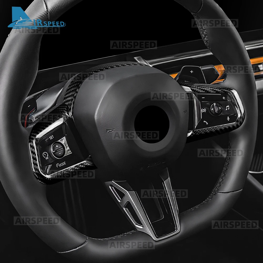 ل BMW X3 G45 2025 2026 X1 U11 5 7 سلسلة G60 G70 ريال الصلب ألياف الكربون غطاء عجلة توجيه سيارة اكسسوارات الداخلية