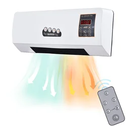 Heater and Fan Combo 1800W 2-in-1 Timing Function Dual Use Wall Mounted Electric Fan and Space Heater for Dormitory Home