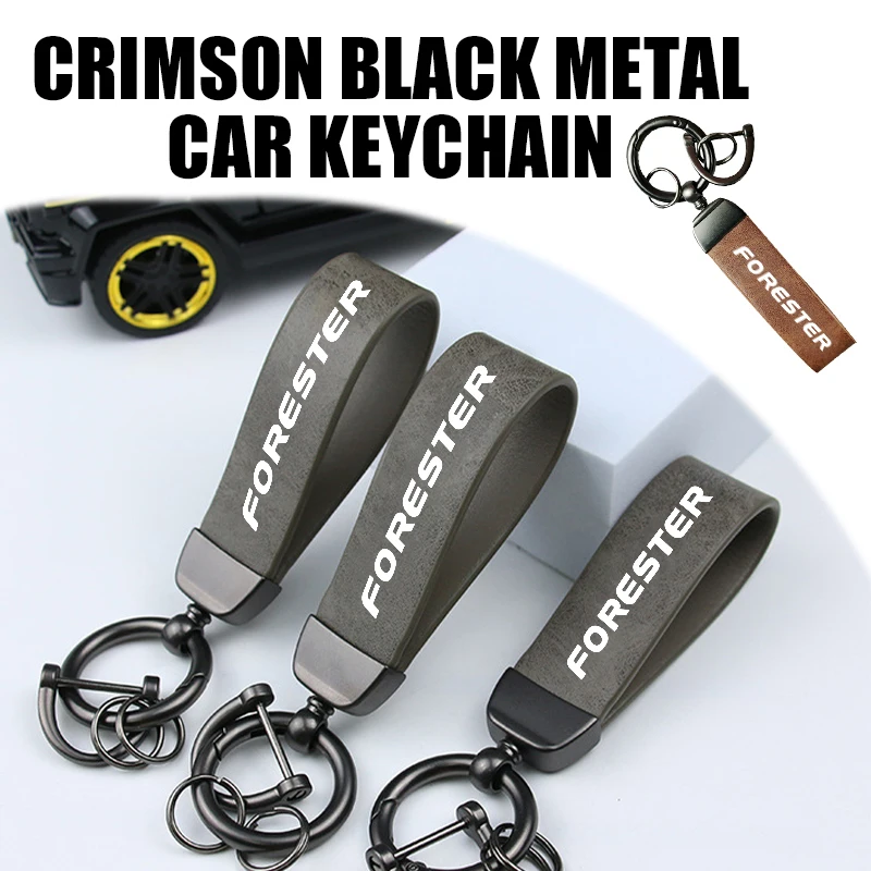 Leather Car Logo Keychain Waist Hanging Key Ring Accessories For Subaru Impreza Legacy WRX STI BRZ Legacy WRX XV Forester