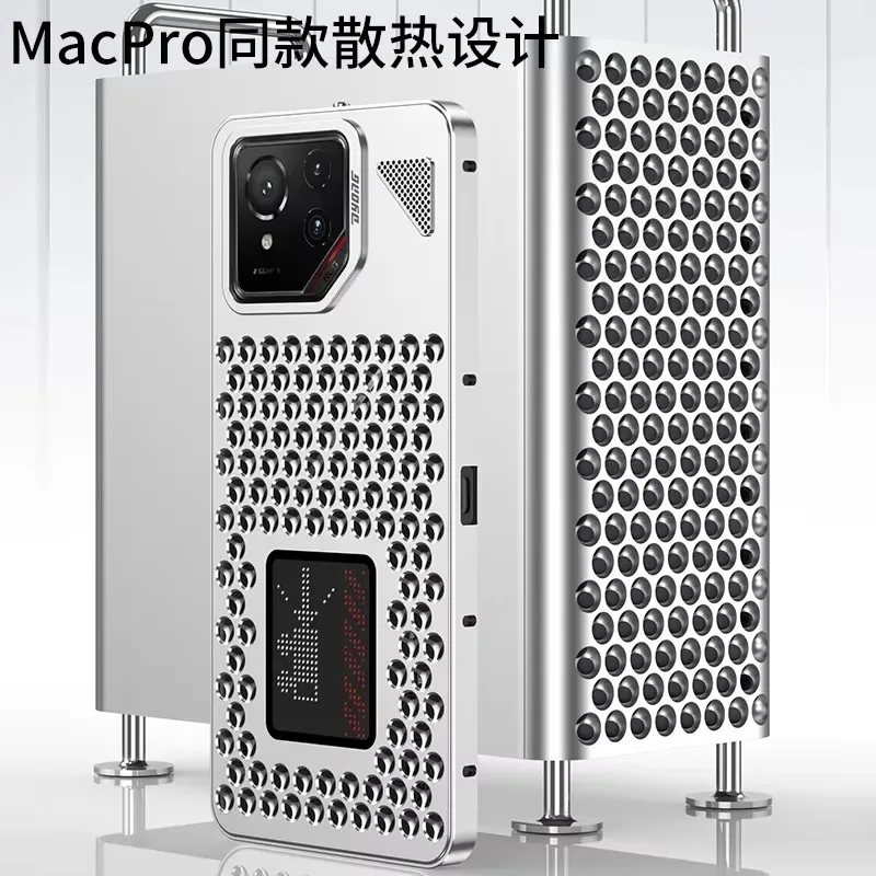 ثقوب الألومنيوم معدن الهاتف الخلفي ل ASUS ROG الهاتف 9 8 برو Rog9 Rog8 حافظة الربيع مشبك معدني جوفاء غطاء تبديد الحرارة