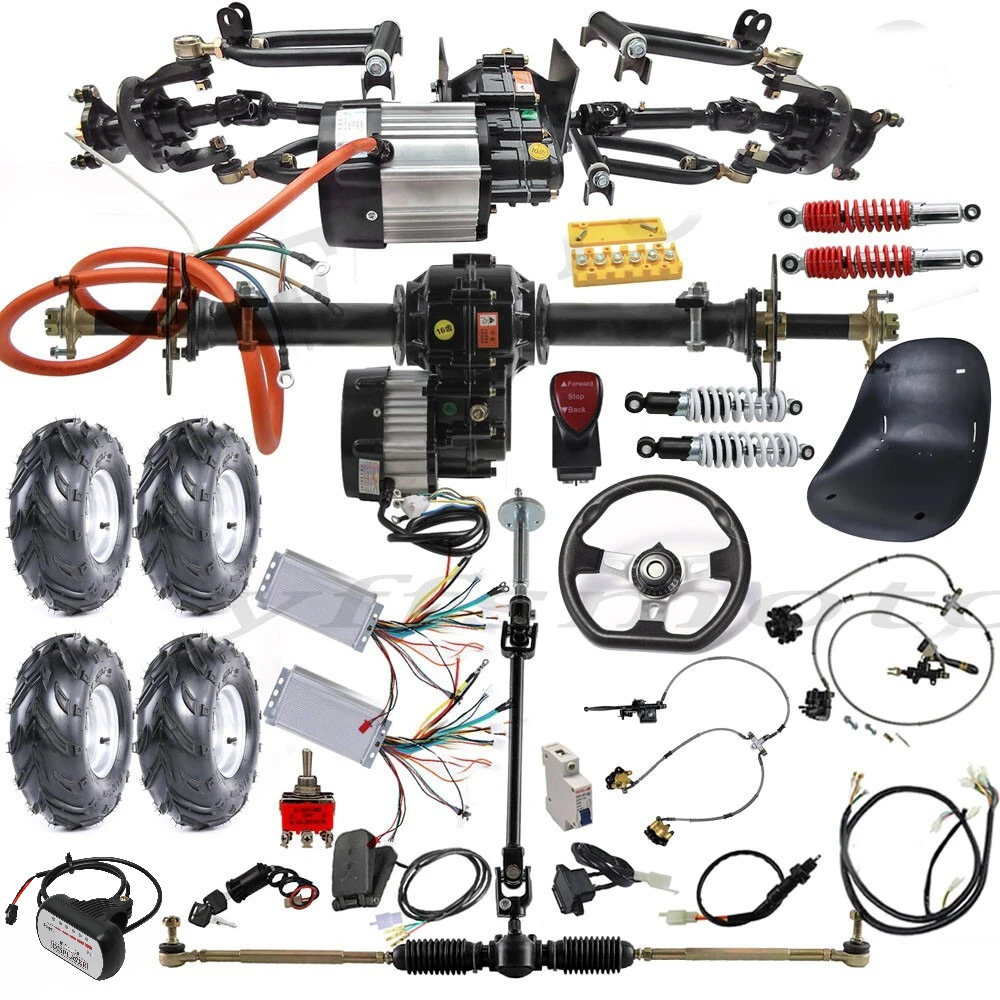 

Golf Front Drive Shaft 30'' Differential Rear Axle Kit 48V 1000W Motor 7'' Wheel for ATV Go Kart