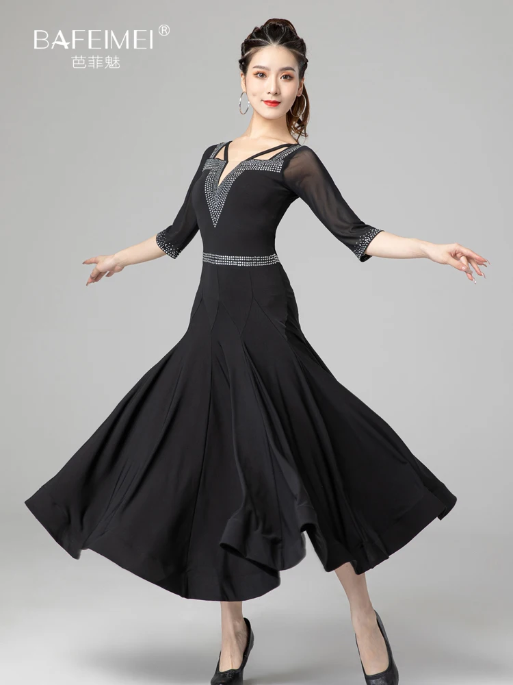 

2022 Newest Ballroom Dance Competition Dress Ballroom Waltz Dresses Standard Women Dress 9009