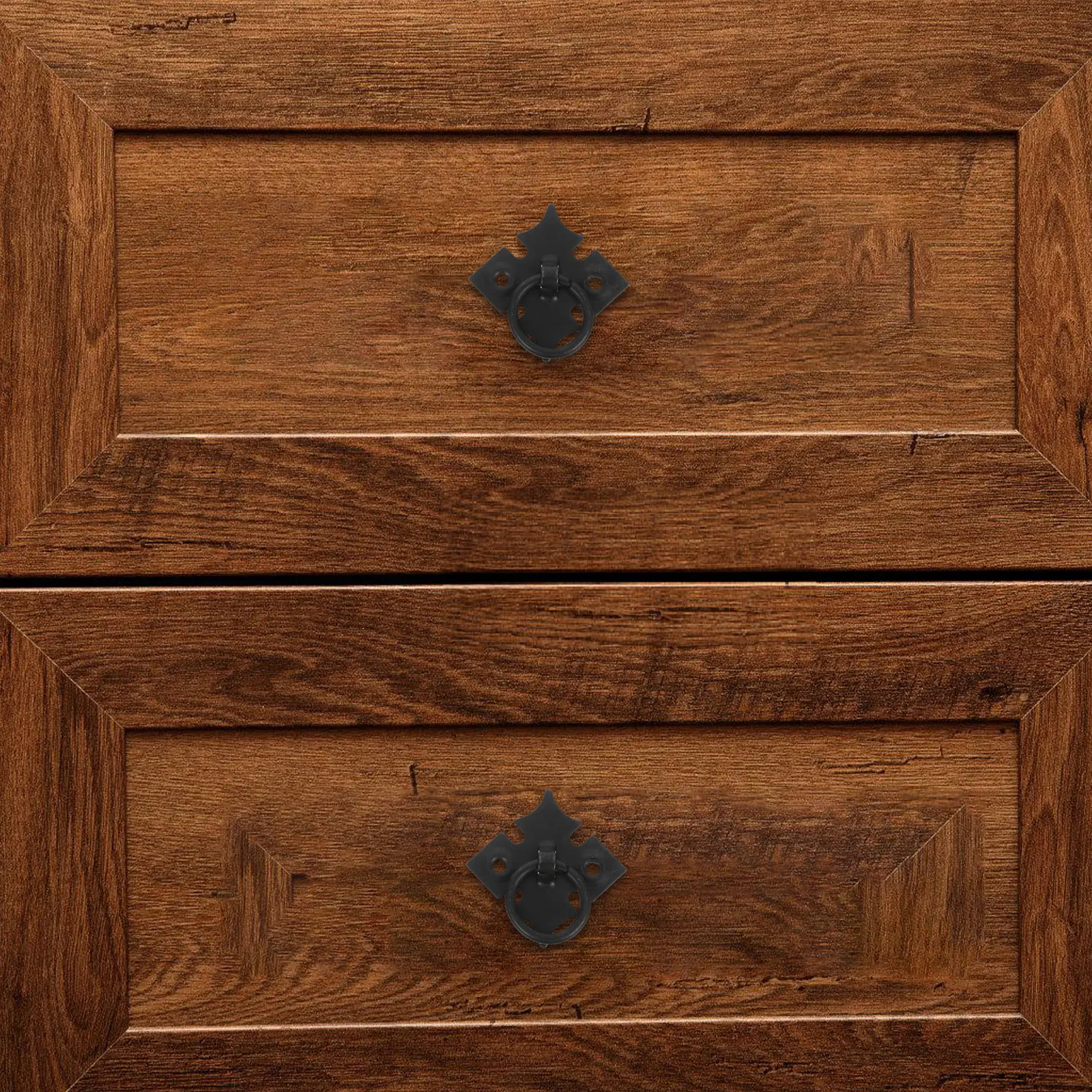 

6pcs Chinese Style Drawer Pulls Black Iron Cabinet Handles Vintage Furniture Knobs Rustic Dresser Hardware Single Hole