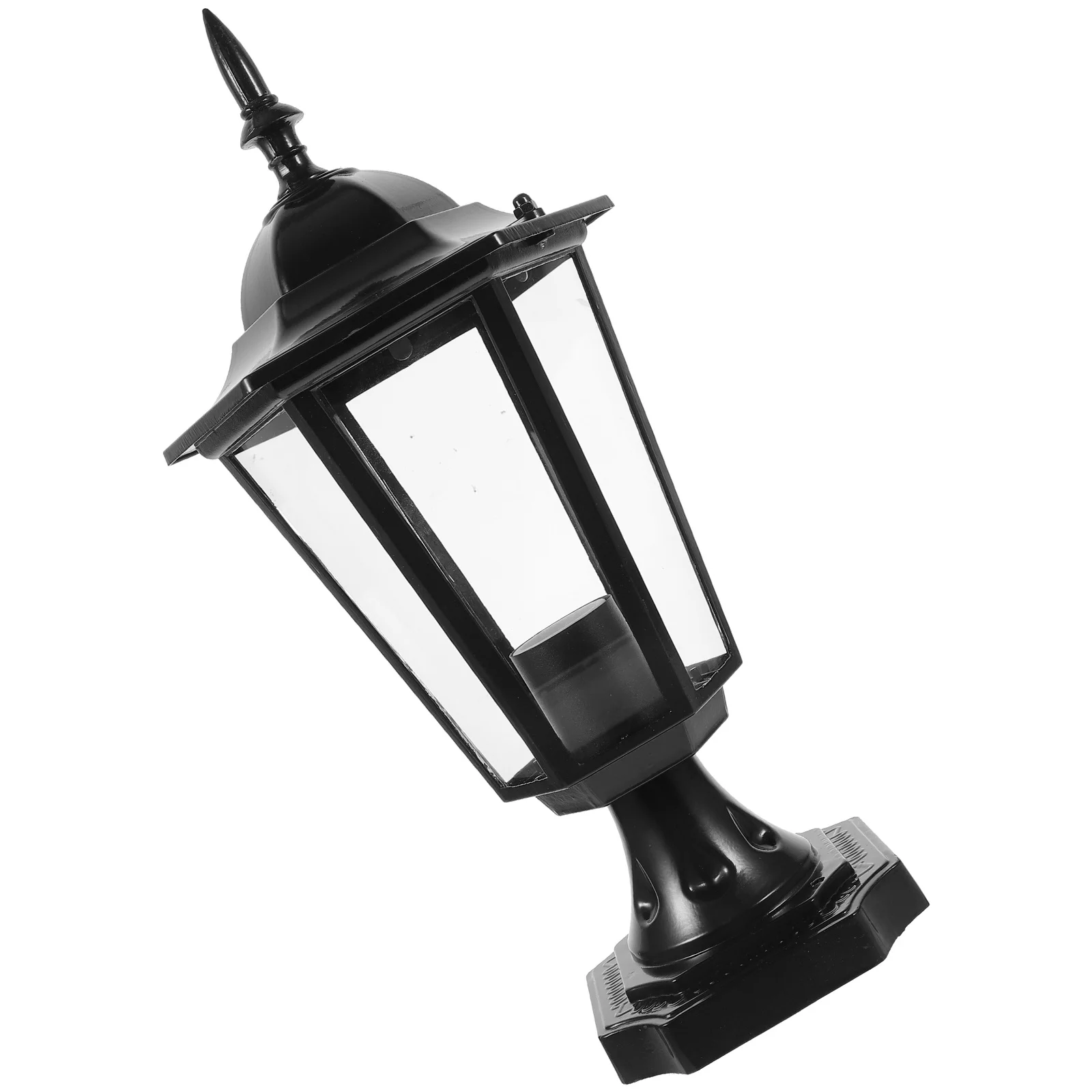 

Outdoor Lampshade Hexagon Column Replacement Lamp Shade Compatible with E27 Bulbs for Yard Garden Pathway Lighting Cover