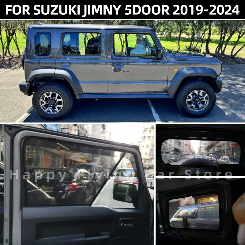 

Suitable for SUZUKI JIMNY 5DOOR 2019-2024 car window sunshade,front and side door sun baffle,mesh curtain