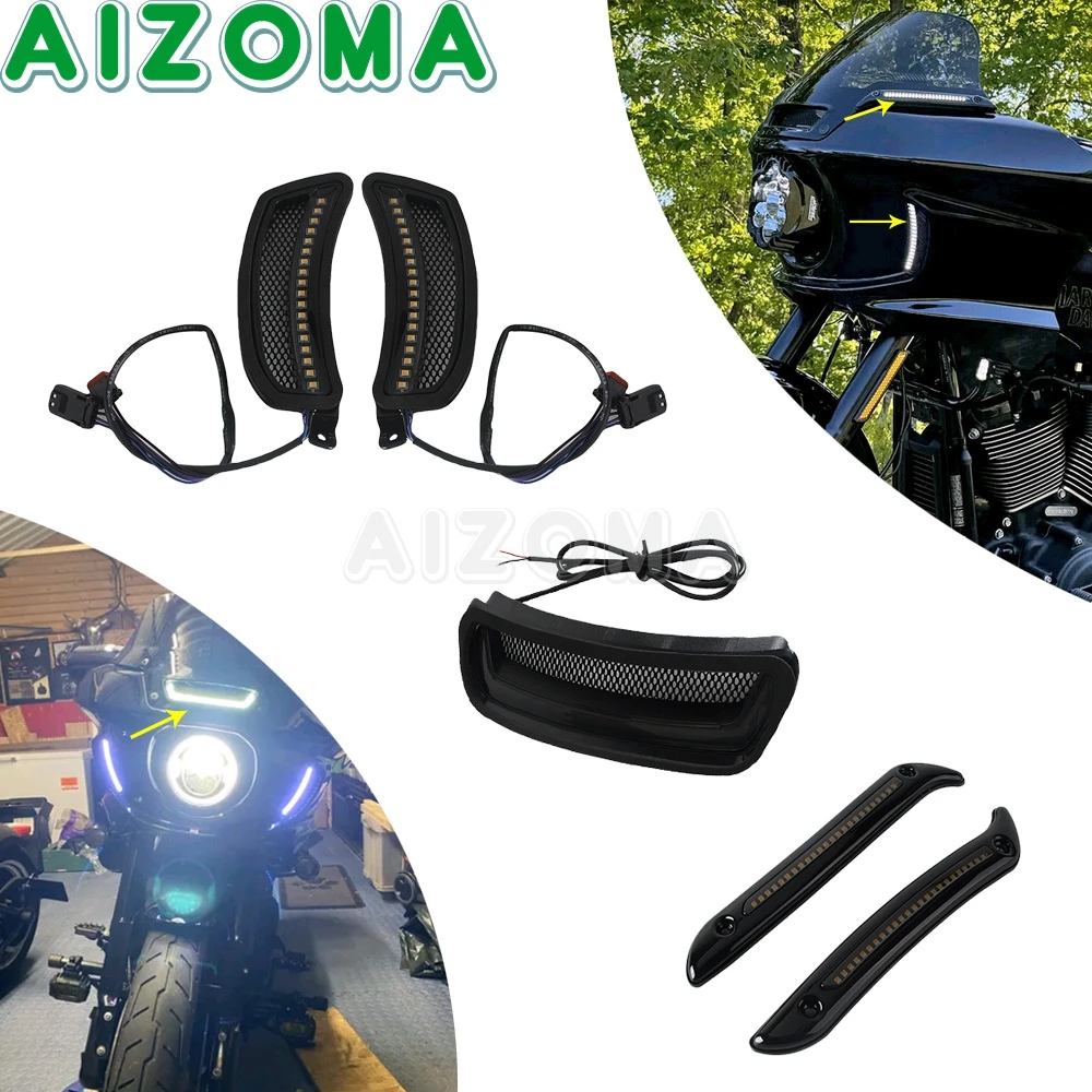 

Светодиодный обтекатель, вентиляционный светильник, лобовое стекло мотоцикла, боковой указатель поворота для Harley Softail Low Rider ST FXLRST El Diablo FXRST 2022