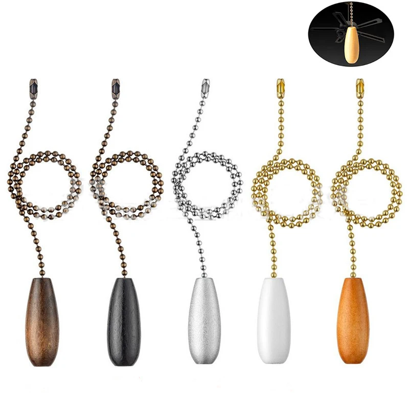 

1Pcs Ceiling Fan Chain Pulls Wooden Pull Chain Pendant Rope Extension Pull Chain Easy Install Removal For Ceiling Light Lamp Fan