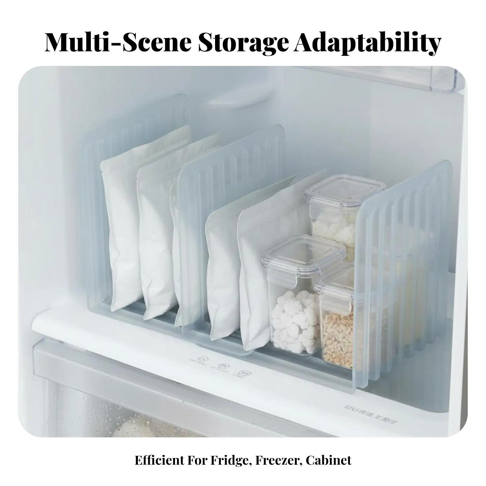 Adjustable Refrigerator Divider Expandable Organizer Partition for Freezer Drawer Storage System