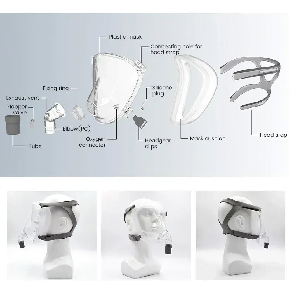 Original CPAP Full Face Mask&Headgear for Most Auto CPAP/BiPAP Machine APAP Mask Improve Comfort Anti Snoring Relief Sleep Apnea