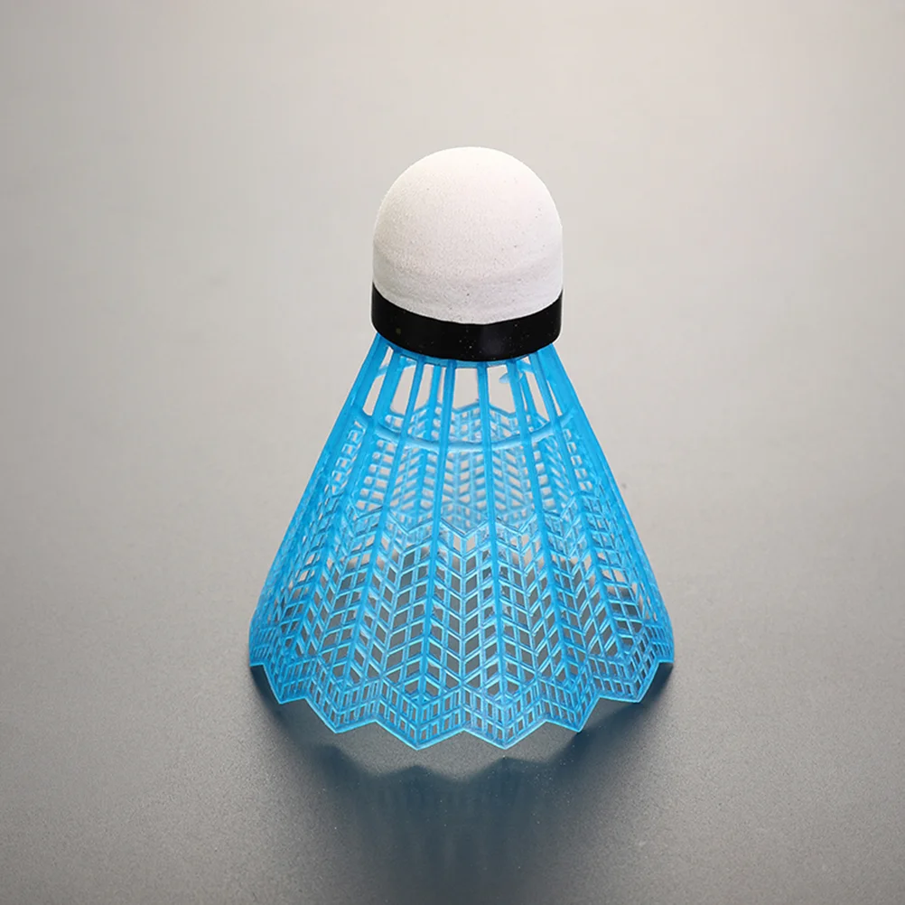 Petits volants de badminton simples en plastique pour l'extérieur, 1 baril de 6 pièces de couleur blanche, 12 pièces