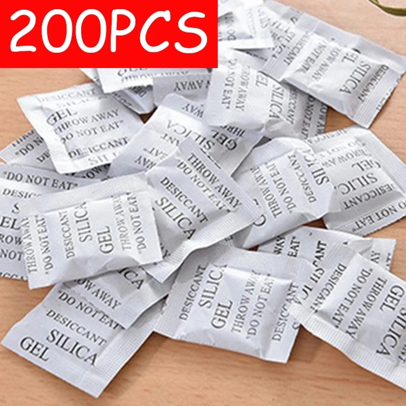 100-300PCS Packs Non-Toxic Silica Gel Desiccant Damp Moisture Absorber Dehumidifier For Room Clothes Food Storage Kitchen Tools