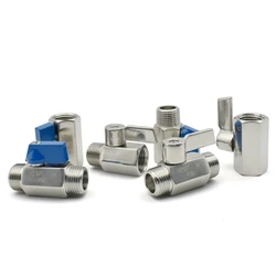 SS304/316L Stainless Steel Mini Ball Valve 1/8 1/4 3/8 1/2 3/4 BSP Thread Water Oil Bi-directional Ball Valve Self-made