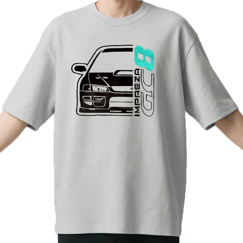 T-shirt en coton imprimé pour hommes, T-shirt de fitness, Économie College, Coupe couvertes, Impreza Gc8, Marque de mode