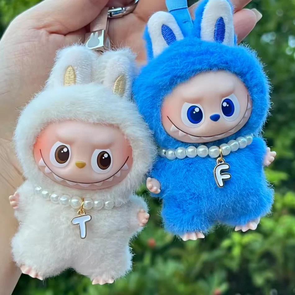 Para mini labubu pingente acessórios carta colar de pérolas para 4.0 labubu pino para amor série boneca acessórios
