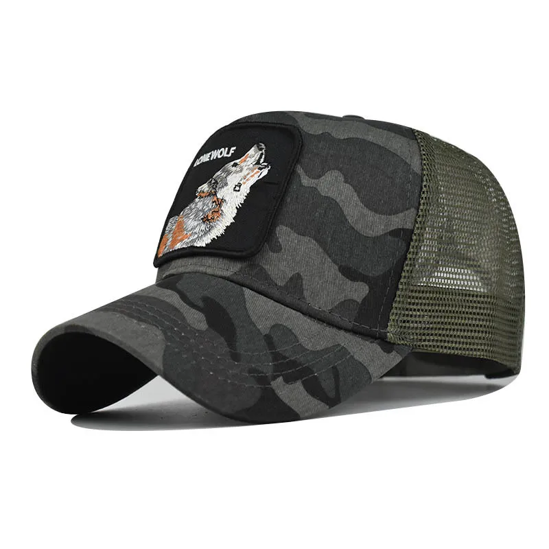 Fashion Animals Embroidery Baseball Caps Men Women Snapback Hip Hop Hat Summer Breathable Mesh Sun Gorras Unisex Streetwear Bone view 6