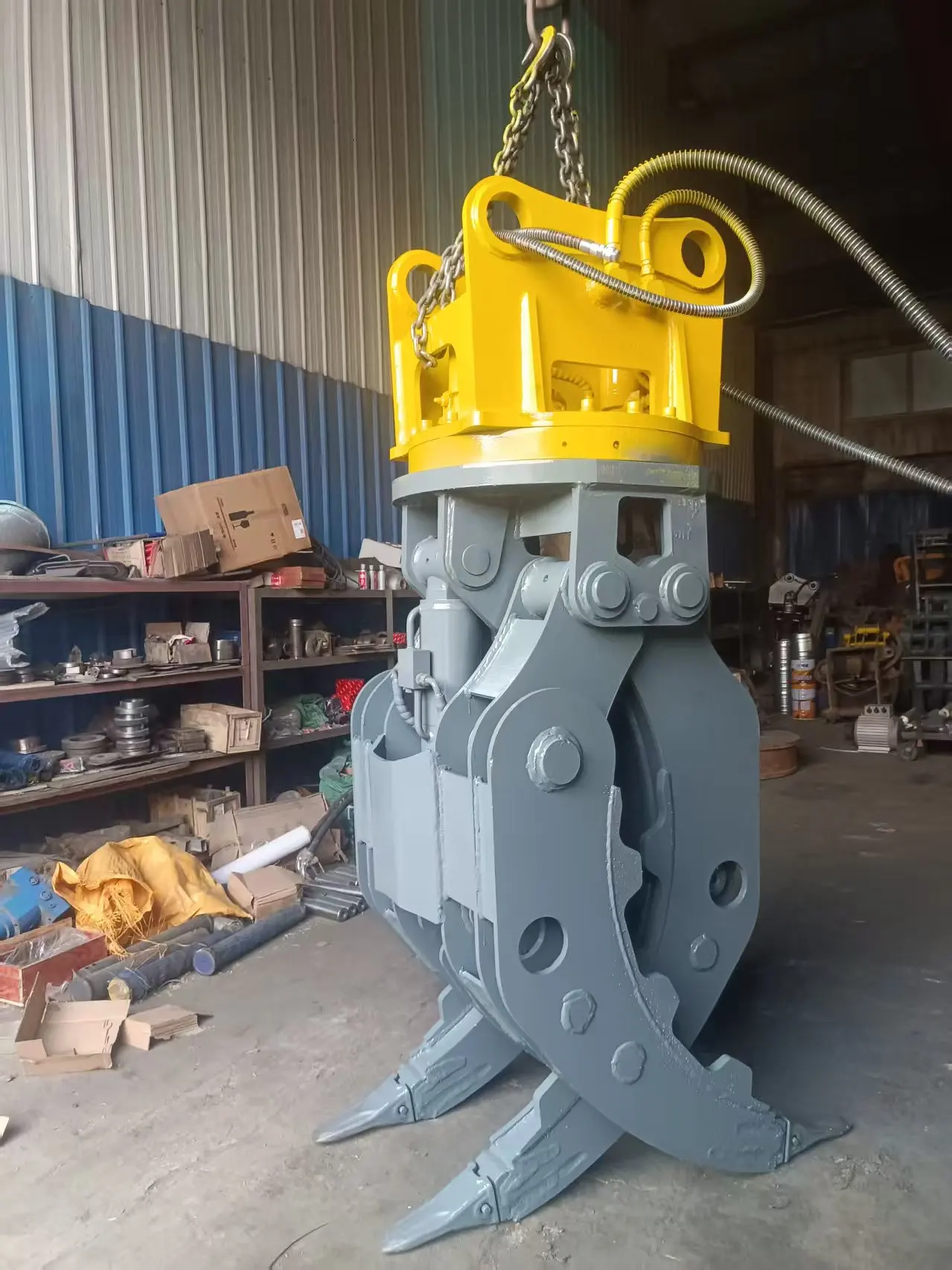 RIBETTER Excavator Hydraulic Steel Grapple Motor Engine 360 Degree Rotatable Log Grapple For Scrap Metal Timber Wood Handling