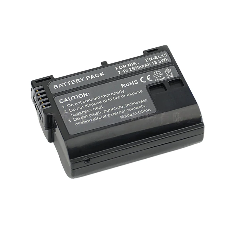 1-2pcs EN-EL15 2550mAh 7.4v Battery For Nikon D800 D850 D7000 D7200 D7500 Z7 Z8