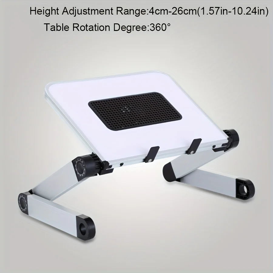 

Портативный складной столик для ноутбука белого цвета с регулировкой высоты, подставка для ноутбука с вентилятором, офисный столик для использования на кровати