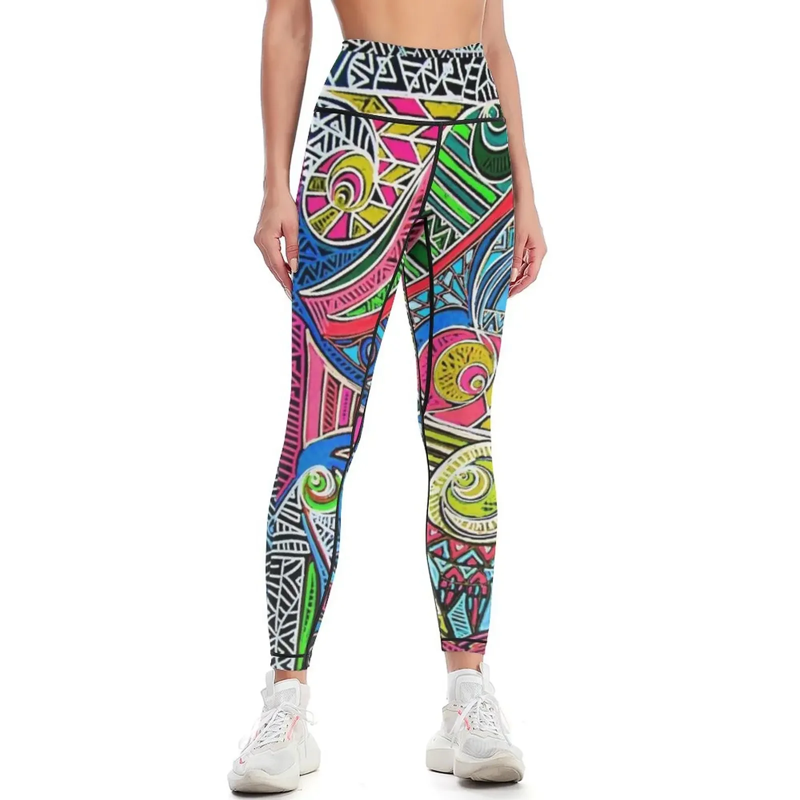 

Whirly Whirl 1 Leggings flared workout shorts Sports pants woman Womens Leggings