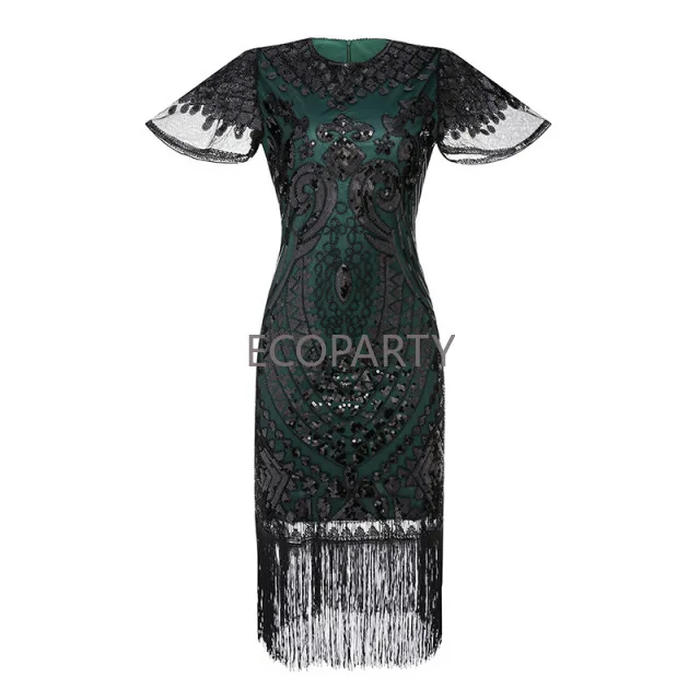 

Women 1920s Great Gatsby Flapper Fringe Style Dress Vintage Summer Art Deco Dresses Sequin Embellished Party Dresses Ecoparty