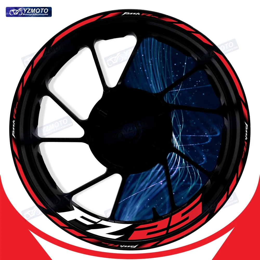 

For FAZER FZ25 Motorcycle 17 Inch Front And Rear Wheel Sticker Hub Decal Modified Reflective Waterproof Decorative Rim Stickers