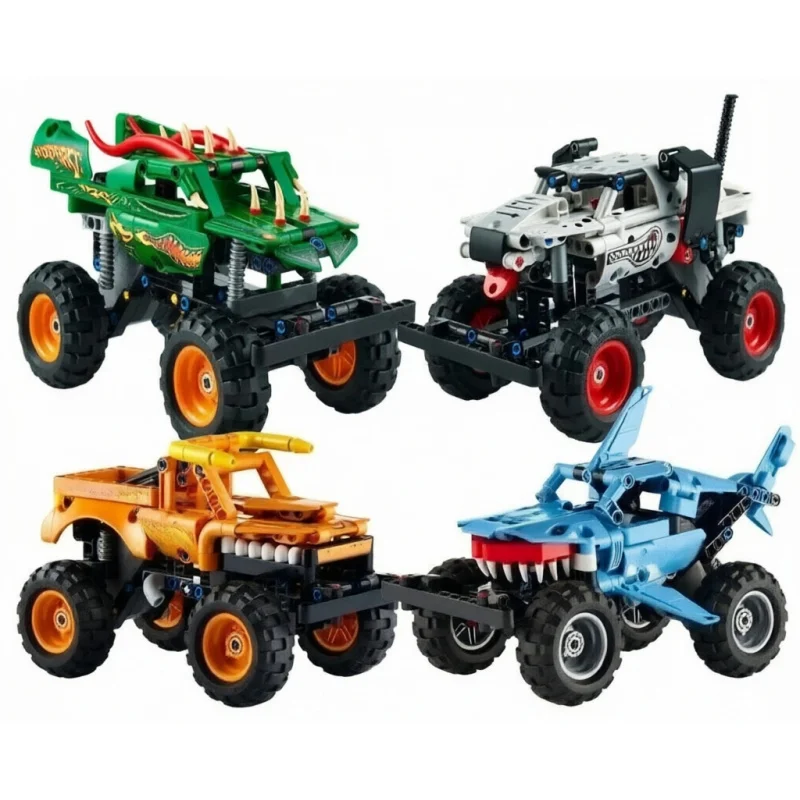 

Новый набор строительных блоков для сборки внедорожника-монстра 2-в-1, детская игрушка-тележка, подарок для мальчика на Рождество