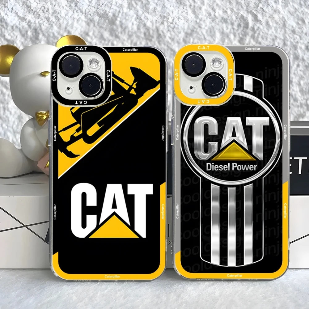 Caterpillar Dozer Logo phone  Case For iPhone 15 14 13 12 11 Pro Max Mini XS X XR SE 7 8 Plus Soft Angel Eyes Cover