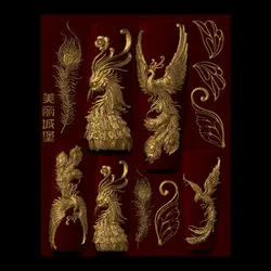 1pc Dragon New Year Phoenix3D Acrylic Mold Flower Nail Art Decorations DIY Silicone Mold Nail Art Templates Nails Mold