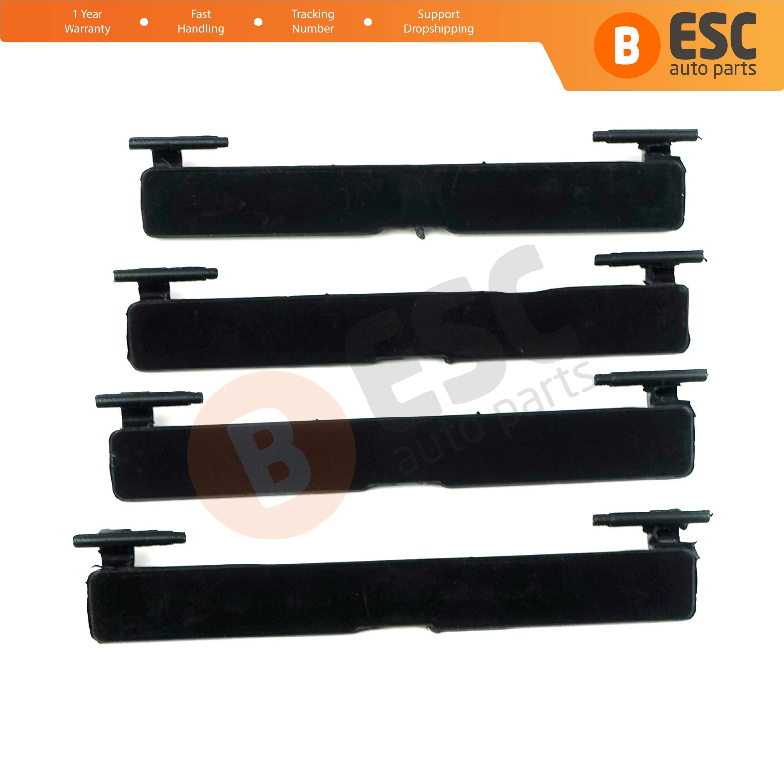 ESR576-1 4x Roof Flap Luggage Rack Carrier Mounting Molding Port Bag Rail Lid Cover Trim 2057504100 for Mercedes C W205 95*12 mm