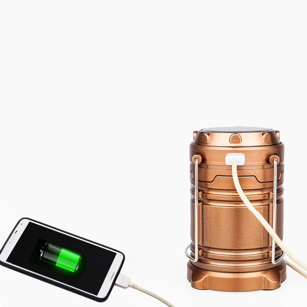 

2PCS Solar Rechargeable LED Camping Lantern High Brightness Portable Emergency Light Telescopic Flashlight Outdoor Gear